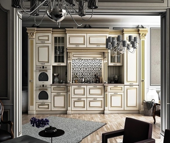 Светлые кухни в стиле Классика в Новосибирске Кухни на заказ в стиле классика с использованием патины смотрятся стильно и дорого.